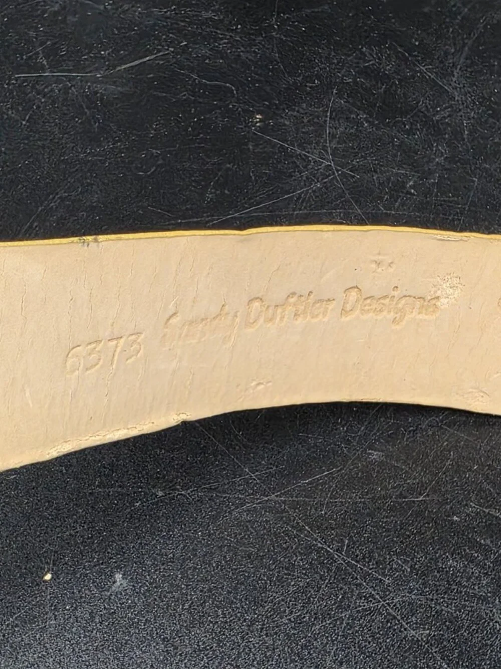 Sandy Duftler Vintage Embossed Crocodile Print Leather Belt #6373 Small Cowgirl